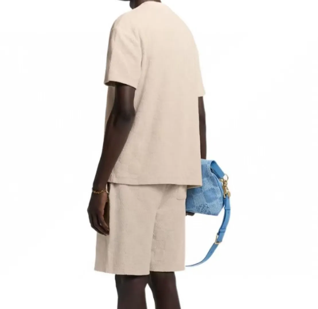 Louis Vuitton/Louis Vuitton checkerboard drawstring terry short sleeves